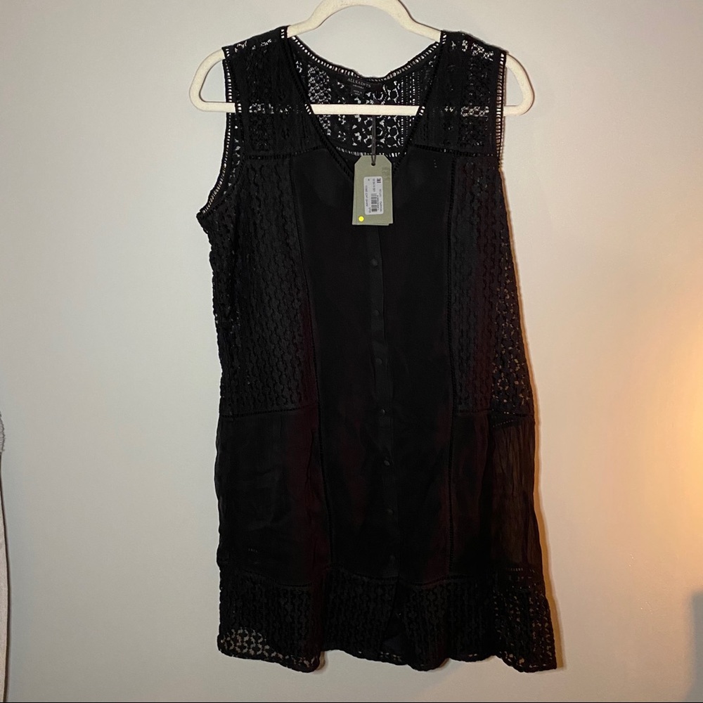 ❌SOLD❌ALLSAINTS | Manie Black Lace Dress M - Picture 3 of 5